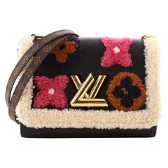 Louis Vuitton Twist Handbag Leather and Monogram Teddy Shearling MM
