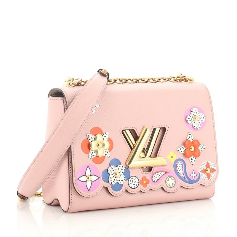 Beige Louis Vuitton Twist Handbag Limited Edition Bloom Flower Epi Leather MM 