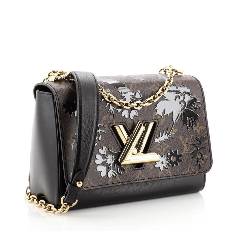 Louis Vuitton Twist Handtasche Limited Edition Blossom Monogram Canvas MM (Schwarz)