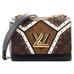 Louis Vuitton Twist Handtasche Limited Edition Brogue Reverse Monogramm Segeltuch
