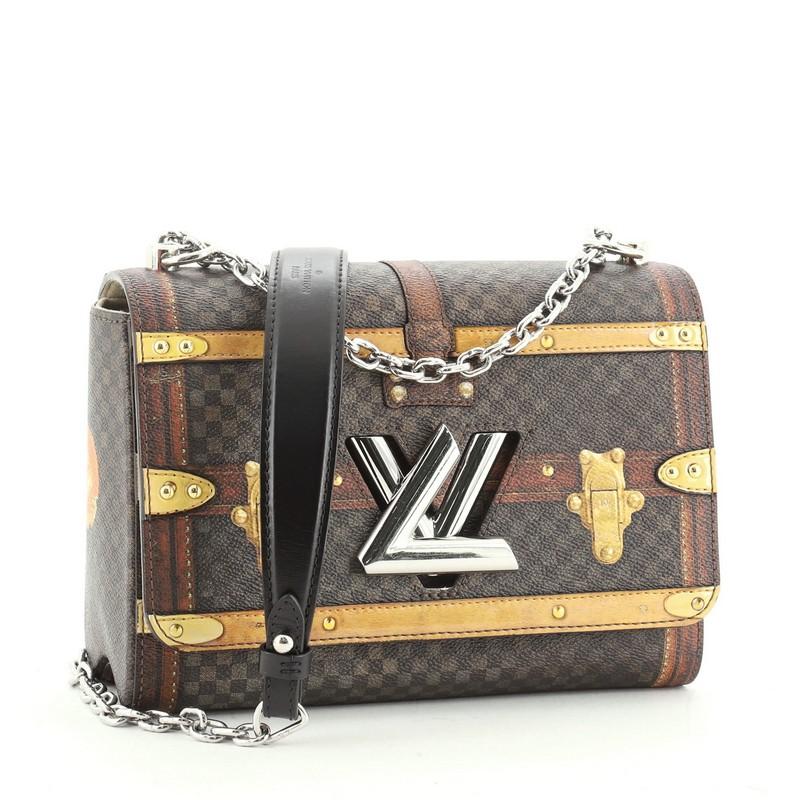 Black Louis Vuitton Twist Handbag Limited Edition Damier Time Trunk MM