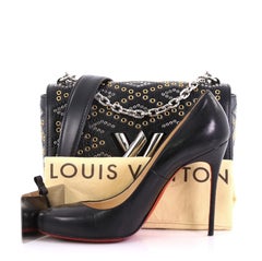 Louis Vuitton Twist Handbag Limited Edition Grommet Embellished Leather MM