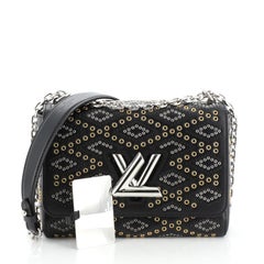 Louis Vuitton Twist Handbag Limited Edition Grommet Embellished Leather MM