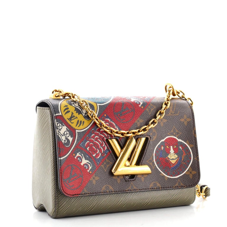 Louis Vuitton Twist Handbag Limited Edition Kabuki Stickers Monogram Canvas  and Epi Leather MM Brown 1347532