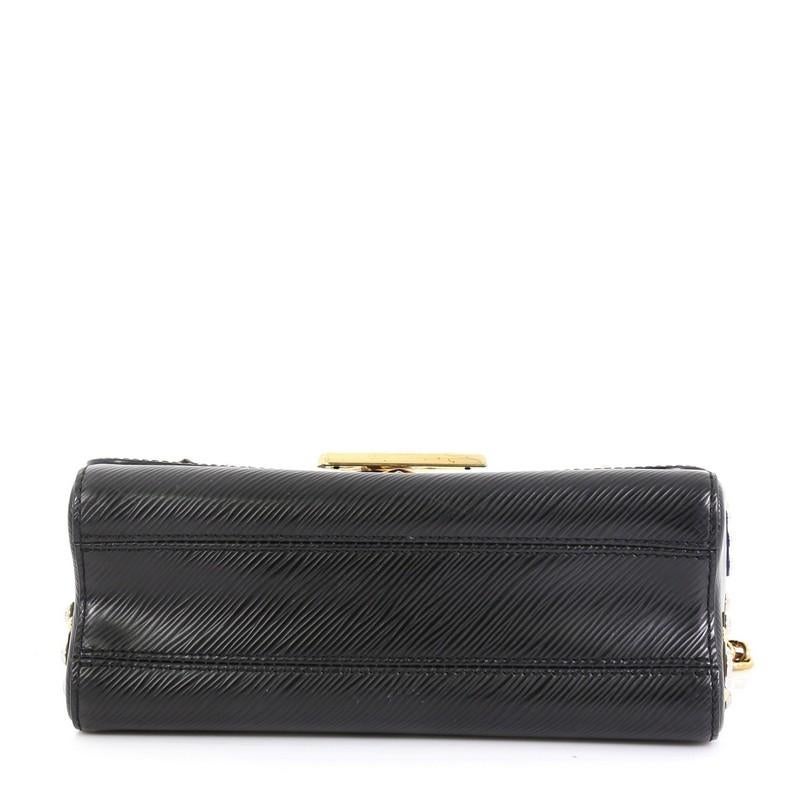 Black Louis Vuitton Twist Handbag Limited Edition Mechanical Flowers Epi Leather MM