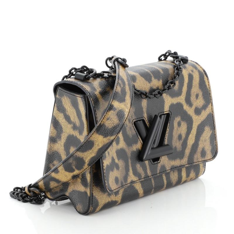 Black Louis Vuitton Twist Handbag Limited Edition Printed Leather MM 