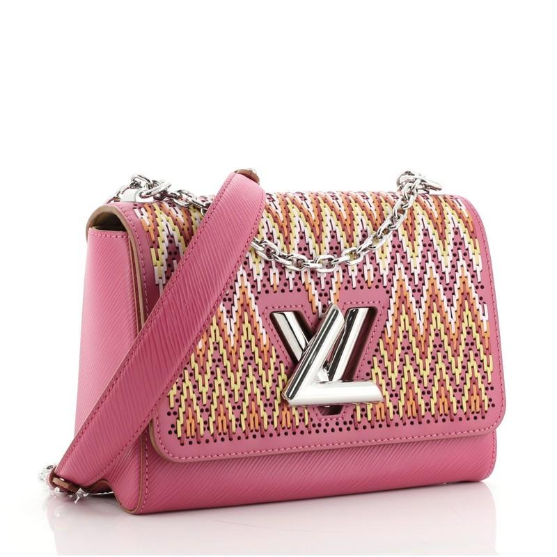 Pink Louis Vuitton Twist Handbag Limited Edition Stitched Epi Leather MM