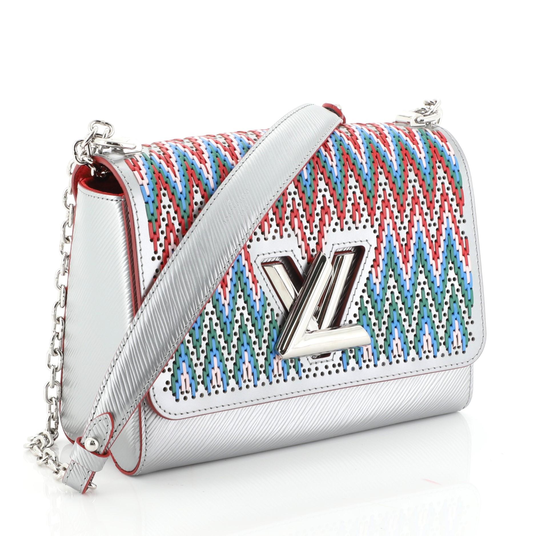 Gray Louis Vuitton Twist Handbag Limited Edition Stitched Epi Leather MM