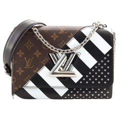Louis Vuitton Twist Handbag Limited Edition Studded Monogram Canvas MM