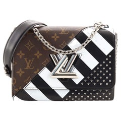 Louis Vuitton Twist Handtasche Limited Edition Nieten Monogramm Segeltuch MM