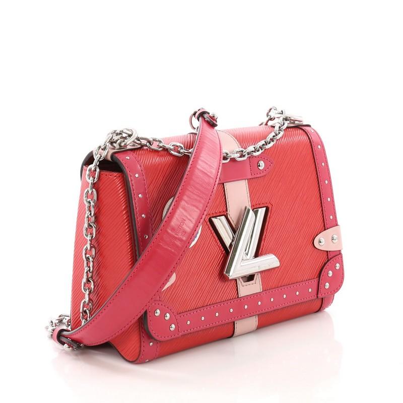 Pink Louis Vuitton Twist Handbag Limited Edition Trunks Epi Leather MM
