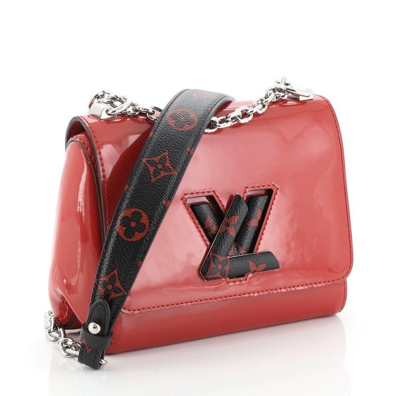 Red Louis Vuitton Twist Handbag Limited Edition Vernis With Monogram Canvas PM 