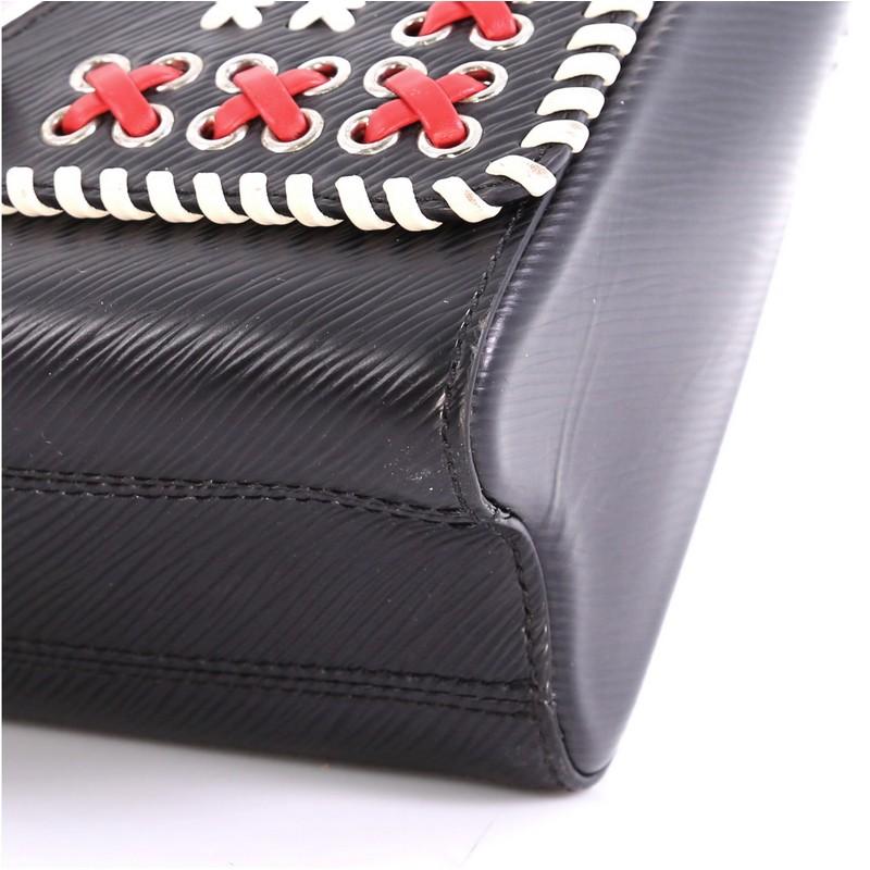 Black Louis Vuitton Twist Handbag Limited Edition Whipstitch Epi Leather MM