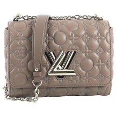 Louis Vuitton Twist Handbag Malletage Flower Lambskin MM