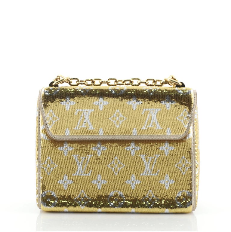 At Auction: Louis Vuitton, Louis Vuitton Twist Handbag Monogram Sequins PM  Gold, Silver