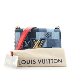 Louis Vuitton Twist Handtasche aus Denim MM mit Patchwork