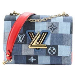 Louis Vuitton Twist Handbag Patchwork Denim MM