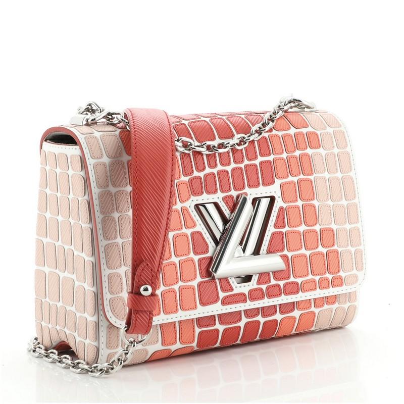 Beige Louis Vuitton Twist Handbag Patchwork Epi Leather MM