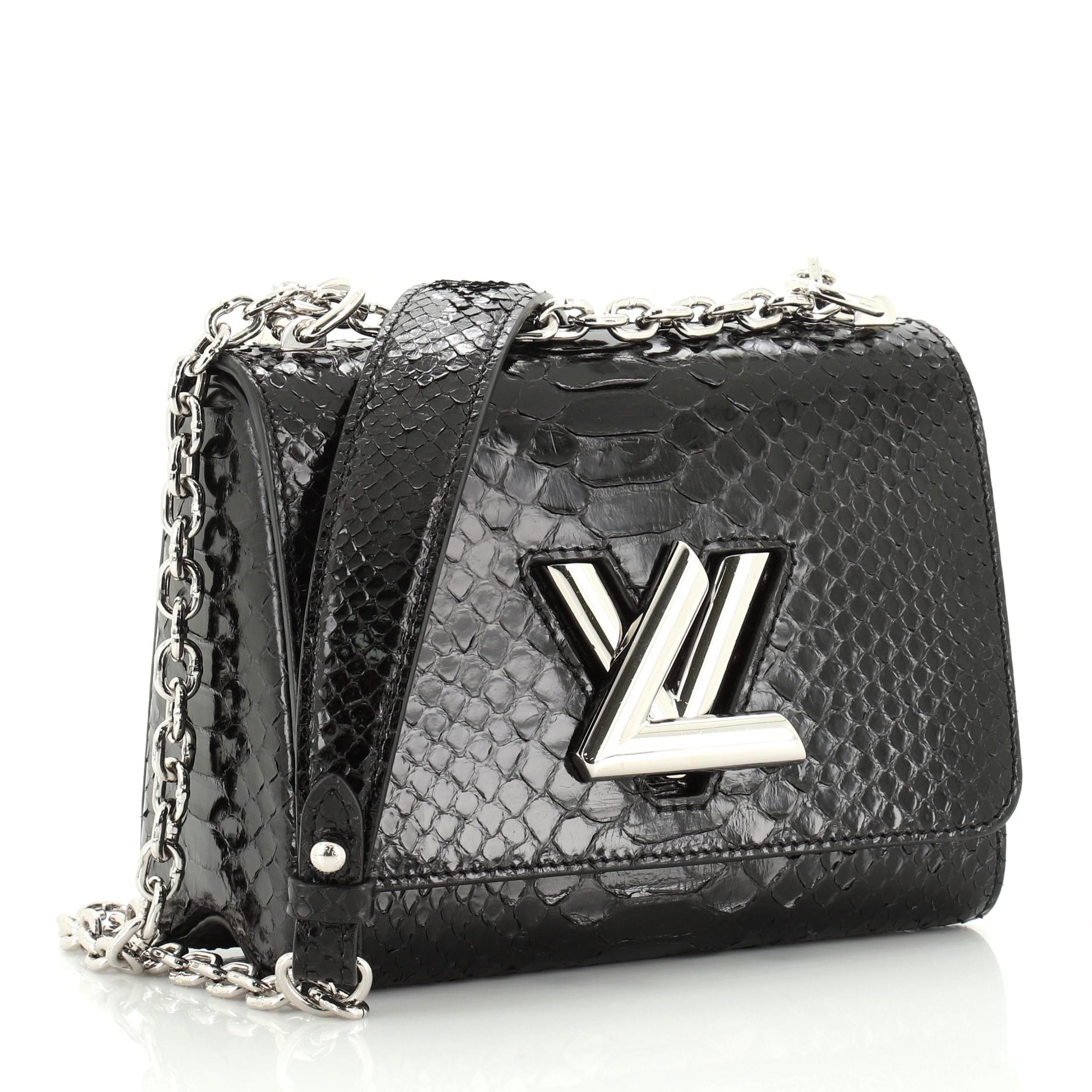 Black Louis Vuitton Twist Handbag Python PM