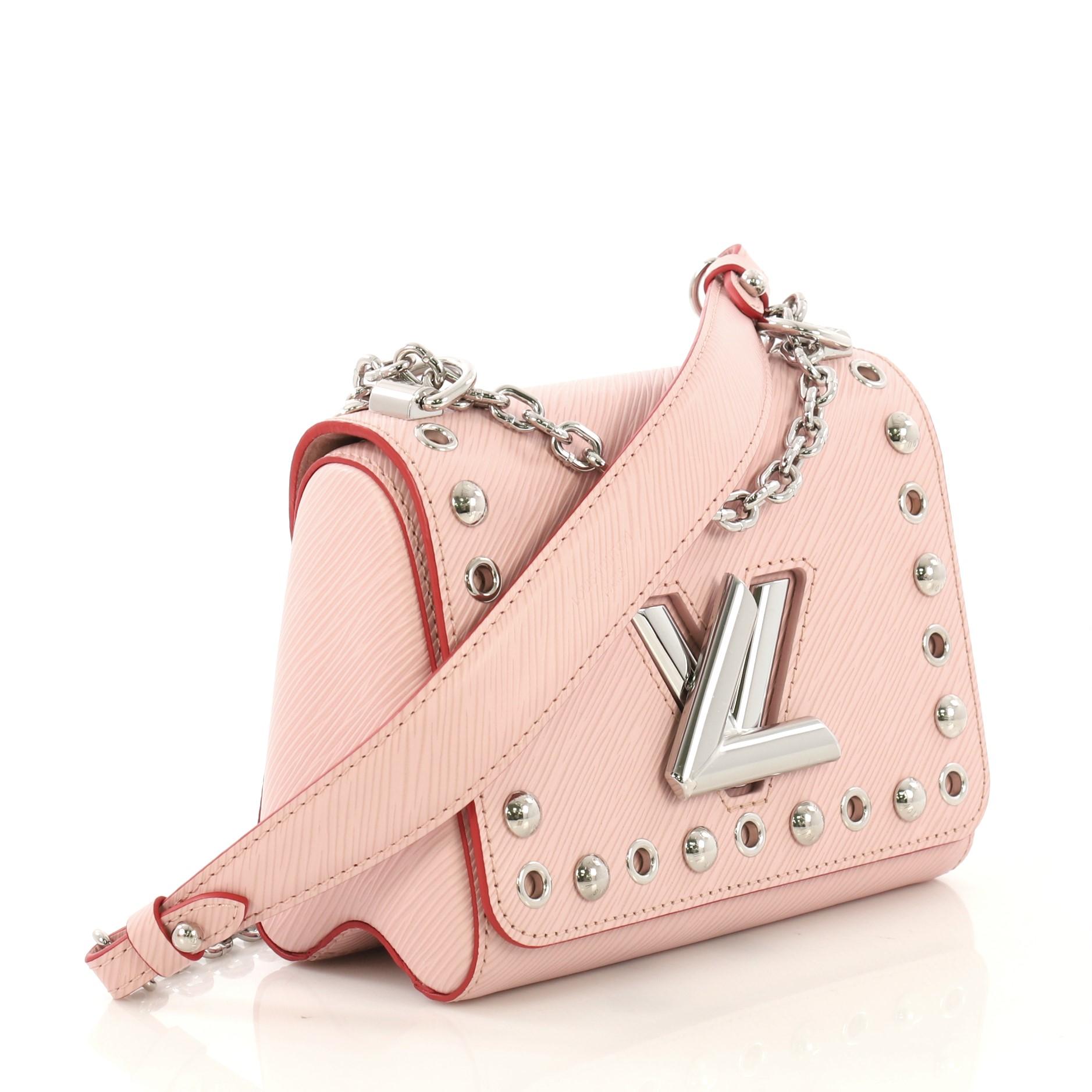 Beige Louis Vuitton Twist Handbag Studded Epi Leather PM