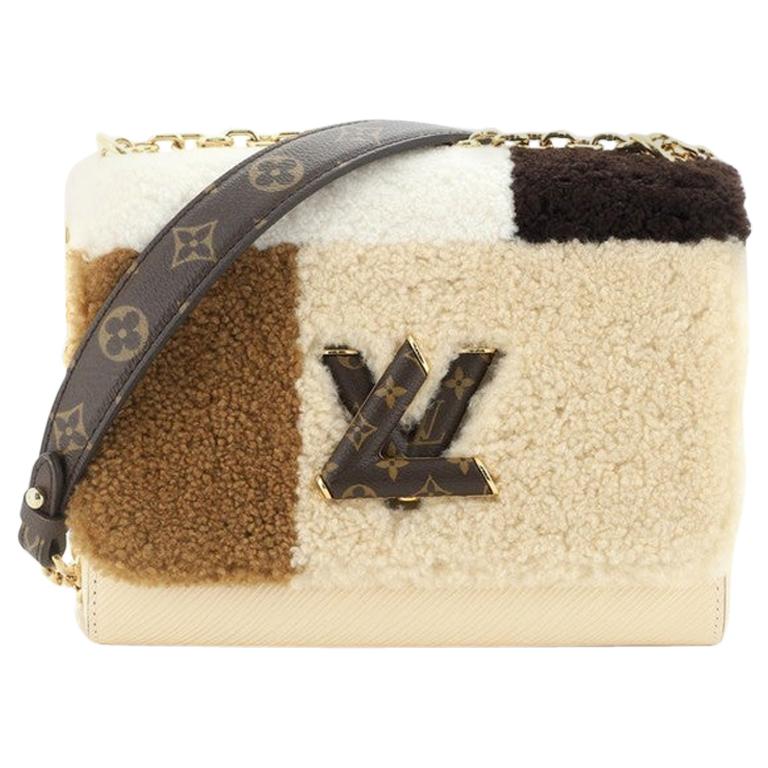 Louis Vuitton Twist Handbag Teddy Fleece with Epi Leather MM at