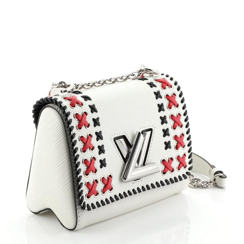 Gray Louis Vuitton Twist Handbag Whipstitch Epi Leather PM