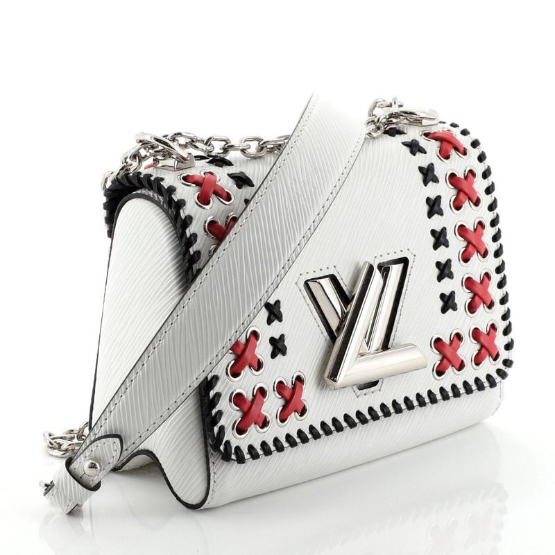 Gray Louis Vuitton Twist Handbag Whipstitch Epi Leather PM