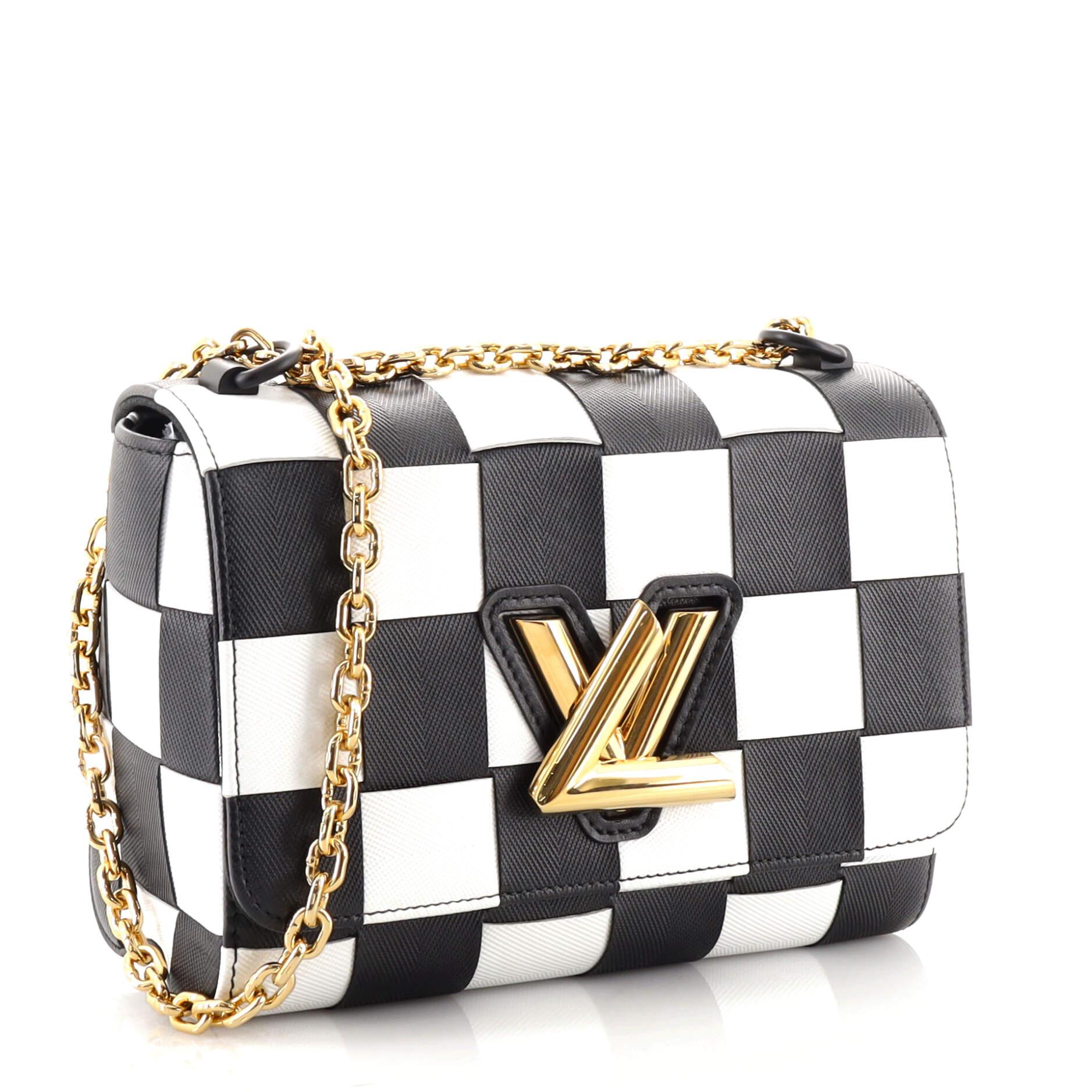 Black Louis Vuitton Twist Handbag Woven Epi Leather MM