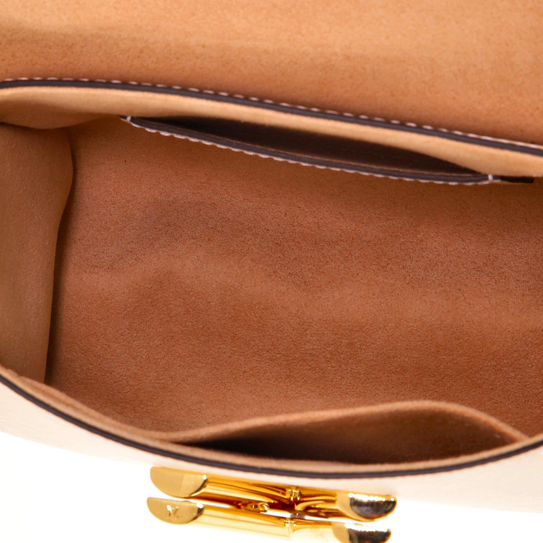 Beige Louis Vuitton Twist Leopard Print Top Handle Bag Epi Leather PM