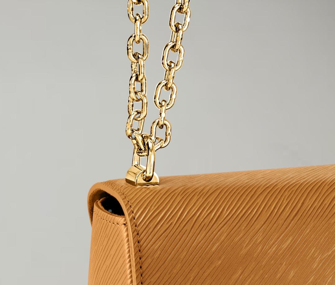 Louis Vuitton Twist MM Chain Bag Honey Gold Epi grained cowhide leather In New Condition In Nicosia, CY