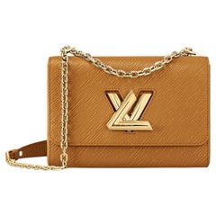 Louis Vuitton - Sac à chaîne Twist MM en cuir de vachette grainé or miel