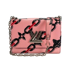 Louis Vuitton Twist MM Epi Leather Chain Flower Print Pink Crossbody Bag