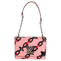 Louis Vuitton Twist MM Epi Leather Chain Flower Print Pink Crossbody Bag