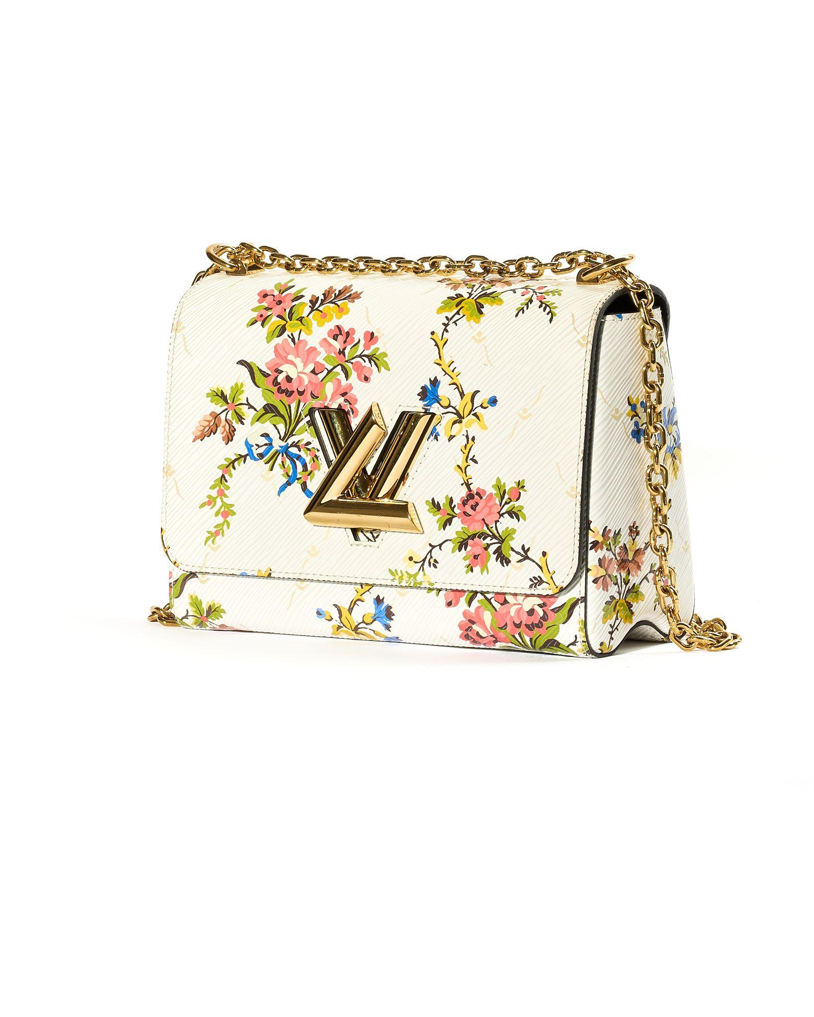 Beige Louis Vuitton Twist MM Floral Epi White For Sale