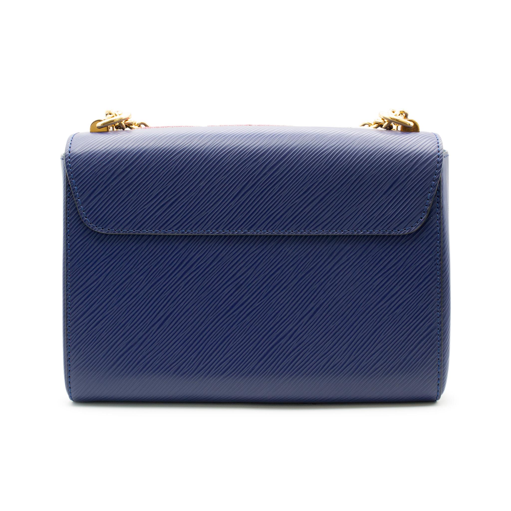 Louis Vuitton Twist MM Navy Leather & Sequin Night Bird Ladies Handbag W/Box In Excellent Condition For Sale In Houston, US