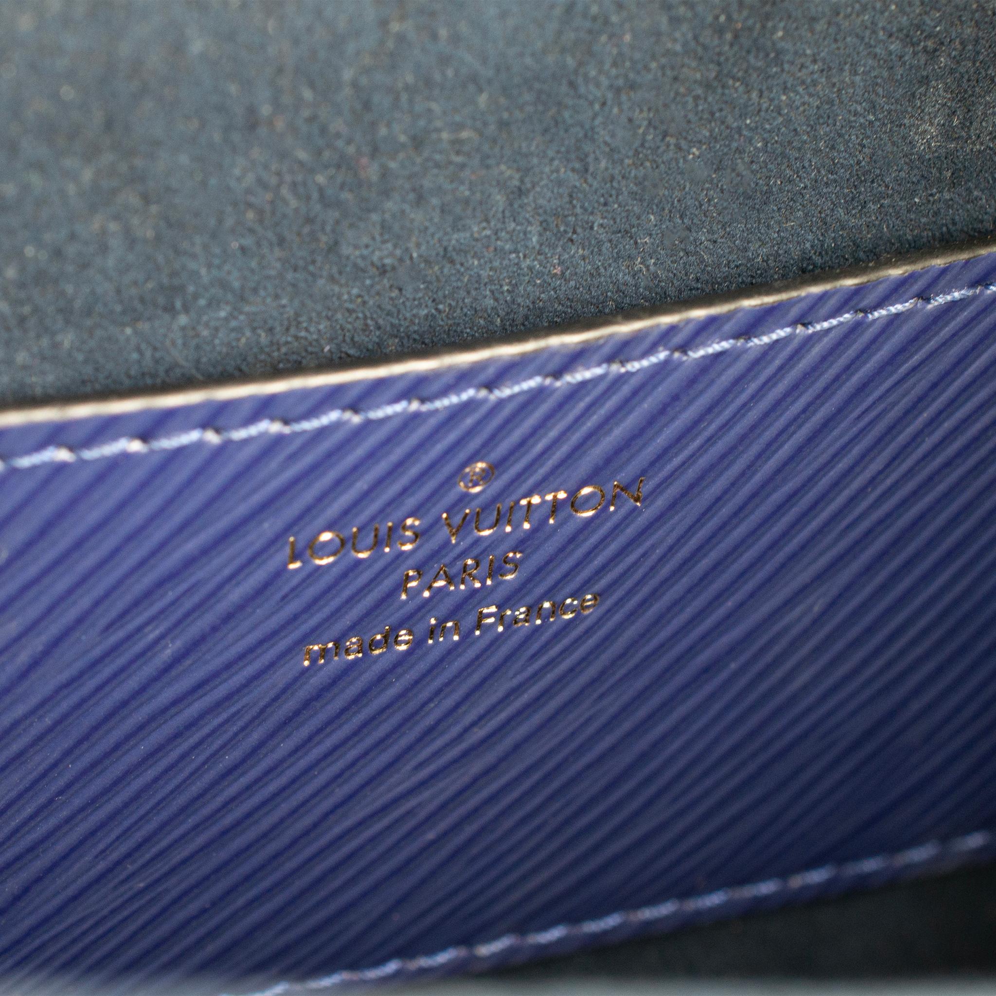 Louis Vuitton Twist MM Navy Leather & Sequin Night Bird Ladies Handbag W/Box For Sale 5