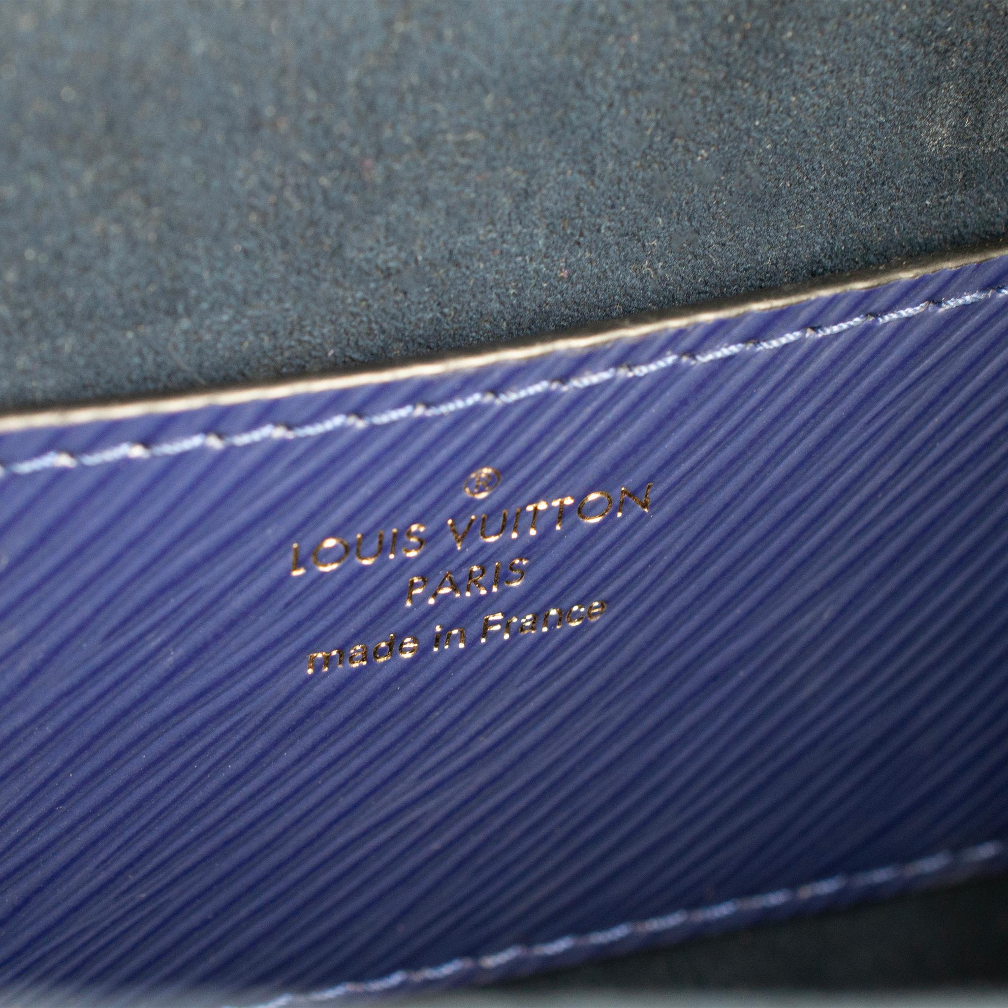 Louis Vuitton Twist MM Navy Leather & Sequin Night Bird Ladies Handbag W/Box For Sale 4