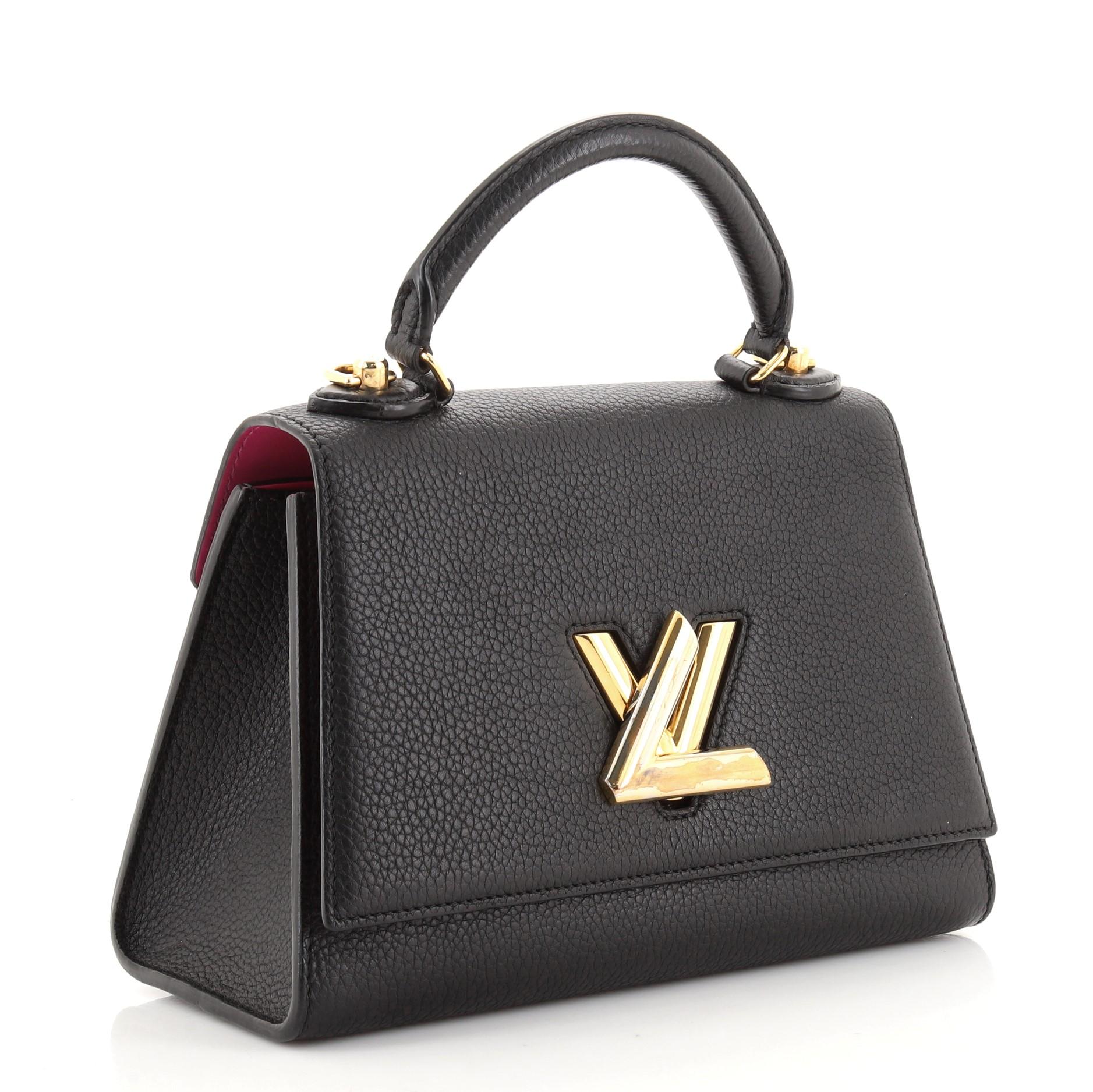 Louis Vuitton Twist One Handle Tasche Taurillon Leder PM (Schwarz)
