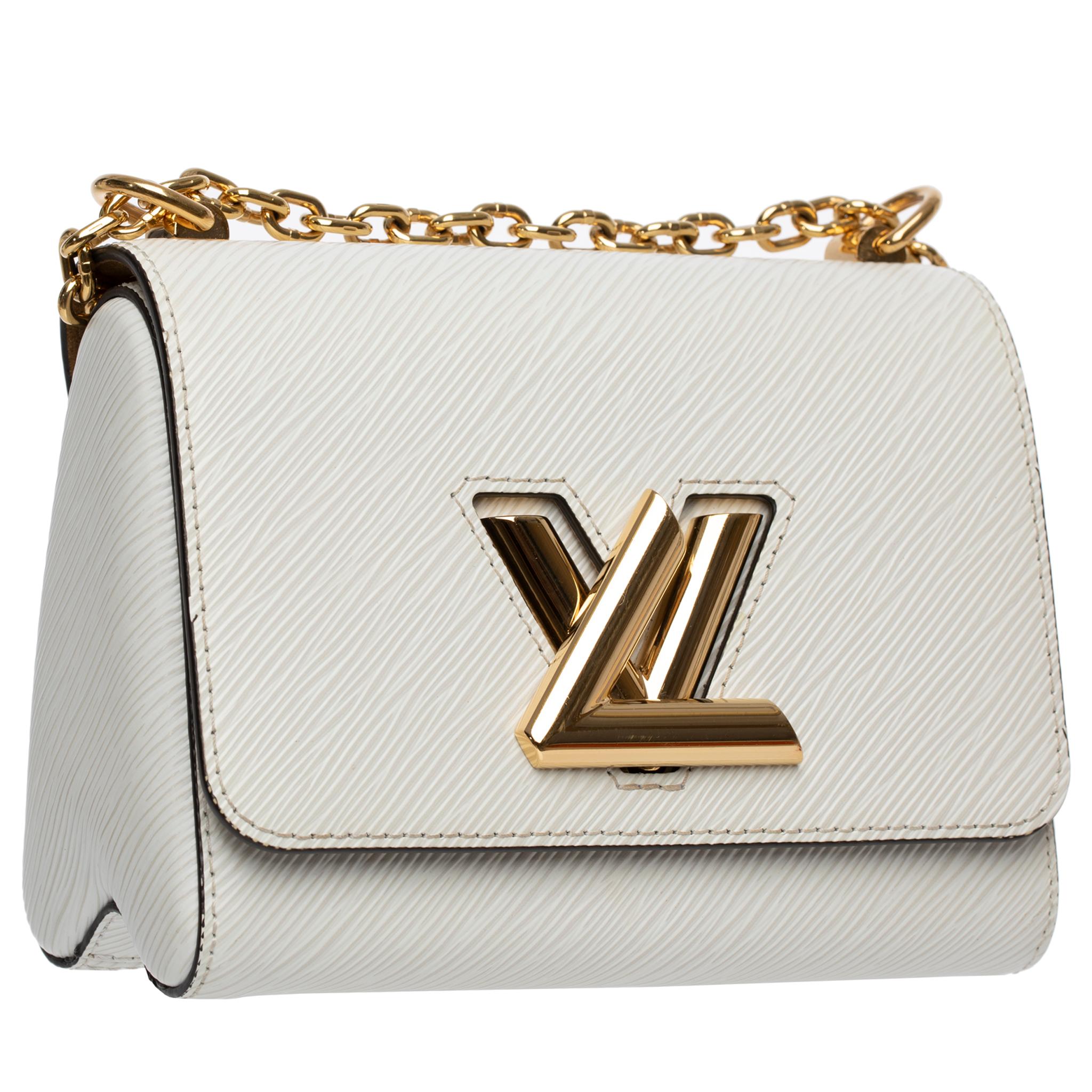 Louis Vuitton Twist Shoulder Bag Ivory Epi Leather Gold Tone Hardware In Excellent Condition For Sale In DOUBLE BAY, NSW
