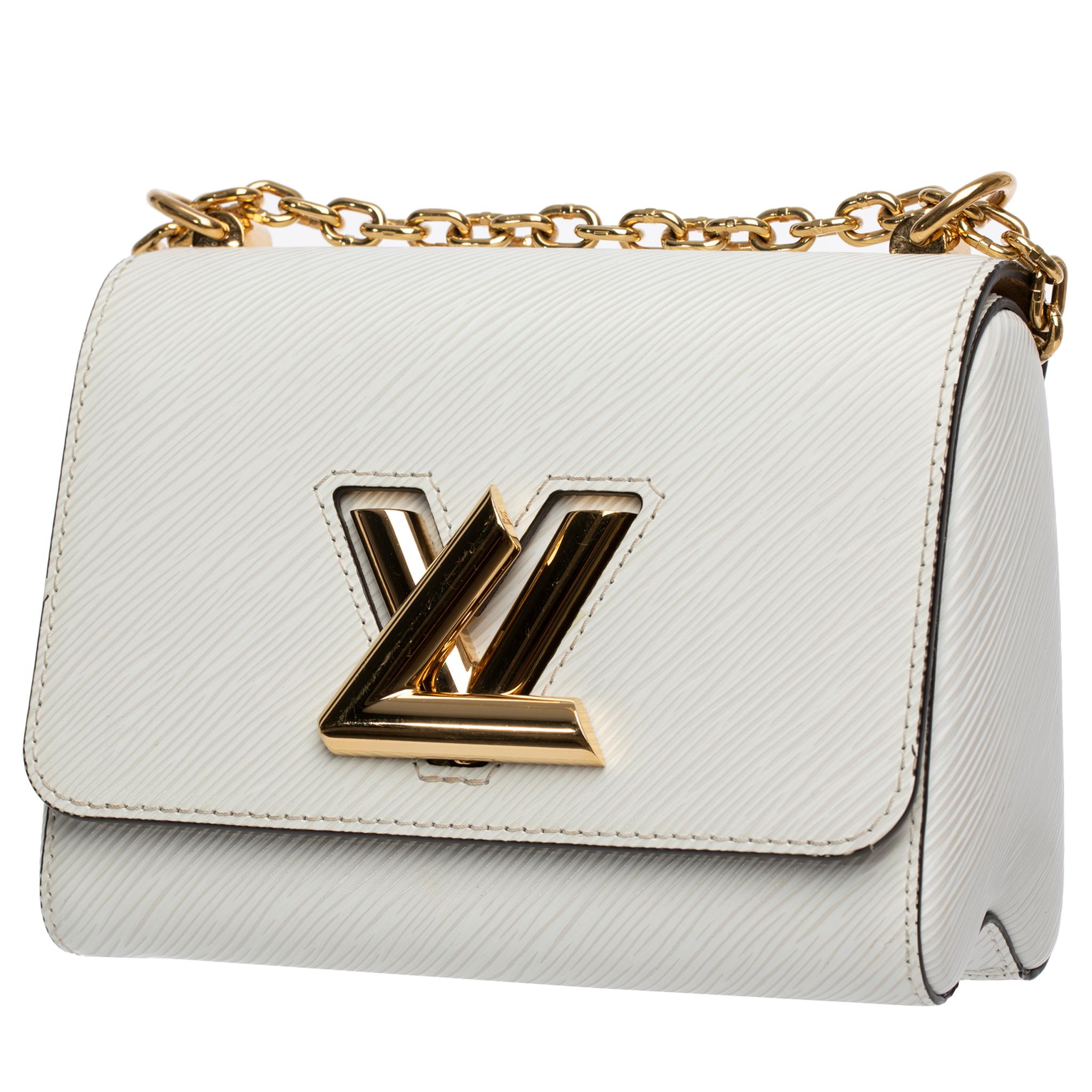 Women's or Men's Louis Vuitton Twist Shoulder Bag Ivory Epi Leather Gold Tone Hardware For Sale