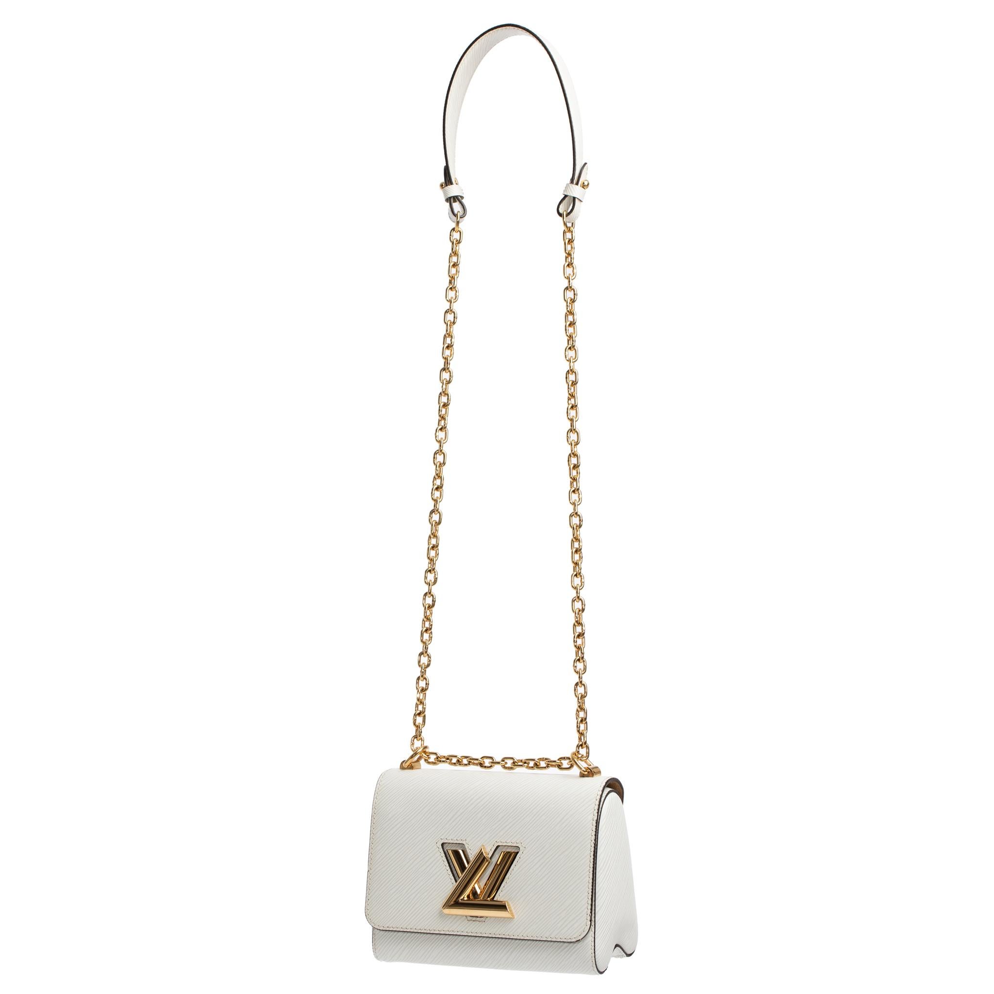 Louis Vuitton Twist Shoulder Bag Ivory Epi Leather Gold Tone Hardware For Sale 3