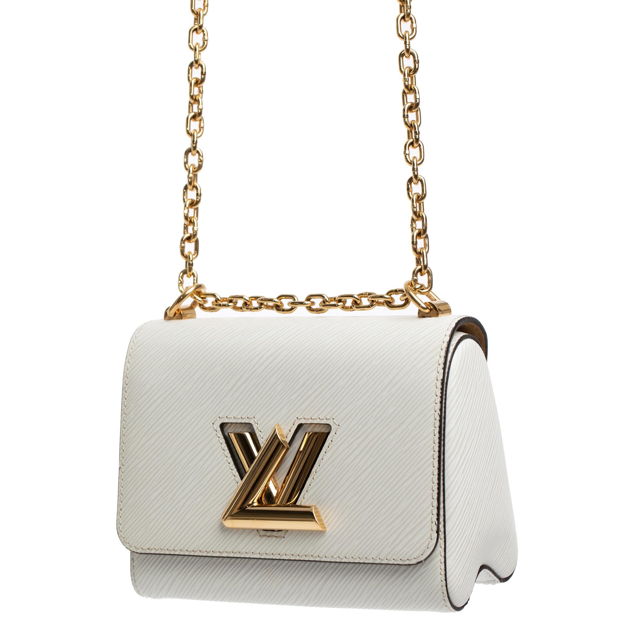 Louis Vuitton Twist Shoulder Bag Ivory Epi Leather Gold Tone Hardware For Sale 4