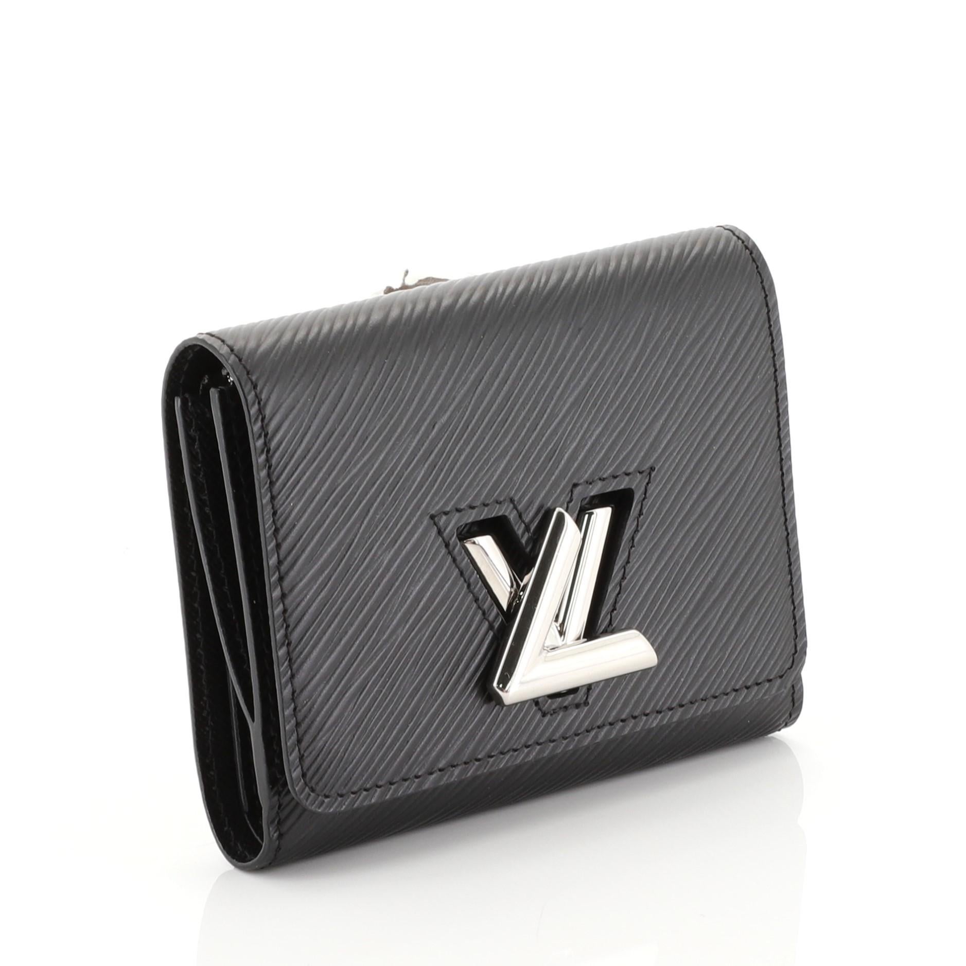 Black Louis Vuitton Twist Wallet Epi Leather Compact