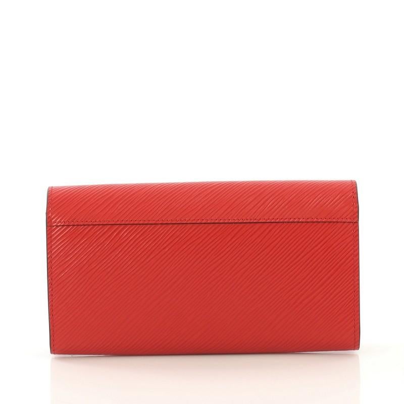 Red Louis Vuitton Twist Wallet Epi Leather