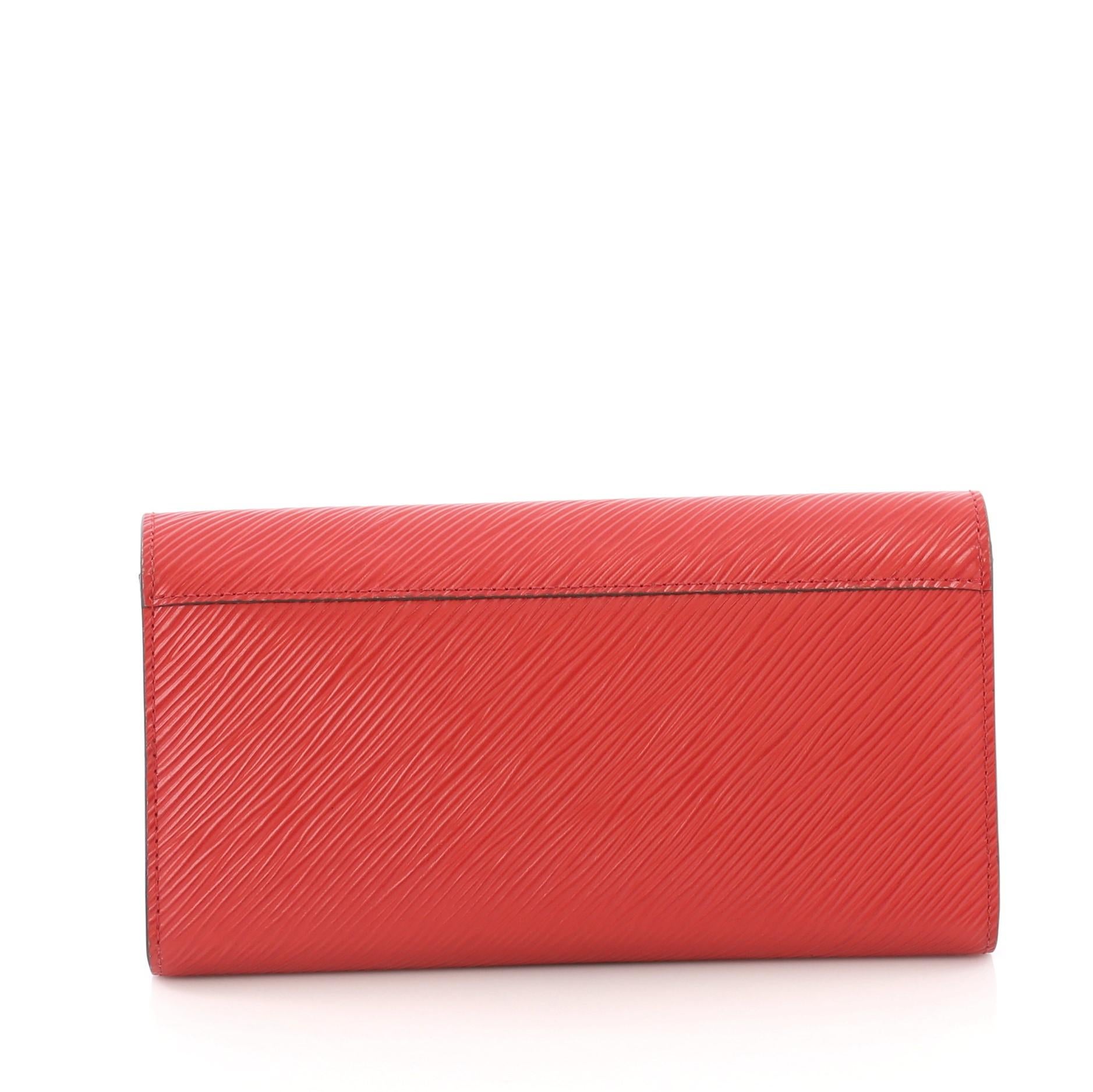 Red Louis Vuitton Twist Wallet Epi Leather