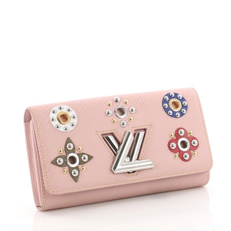 Beige Louis Vuitton Twist Wallet Limited Edition Floral Patchwork Epi Leather