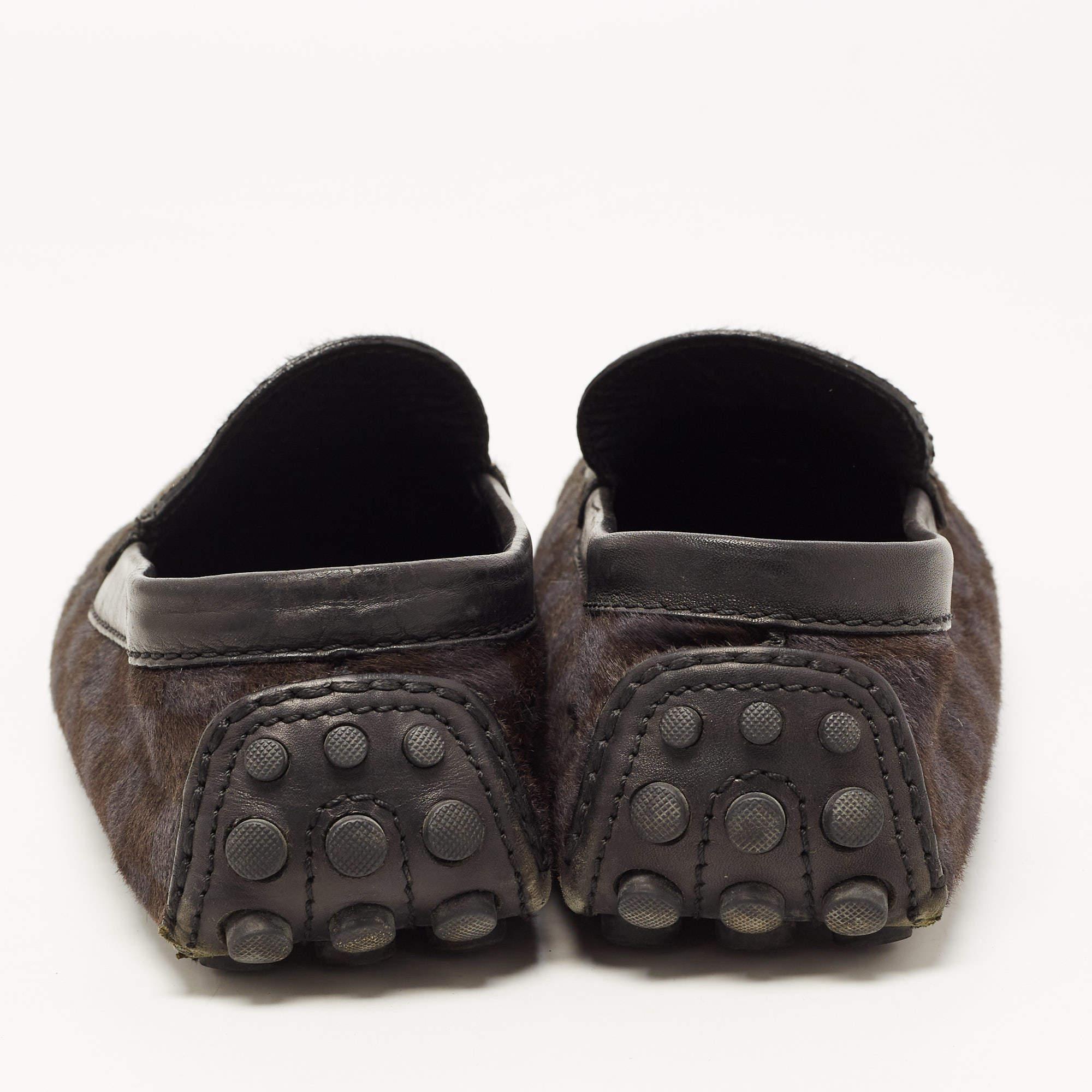Men's Louis Vuitton Two Tone Calf Hair Slip On Loafers Size 42 For Sale