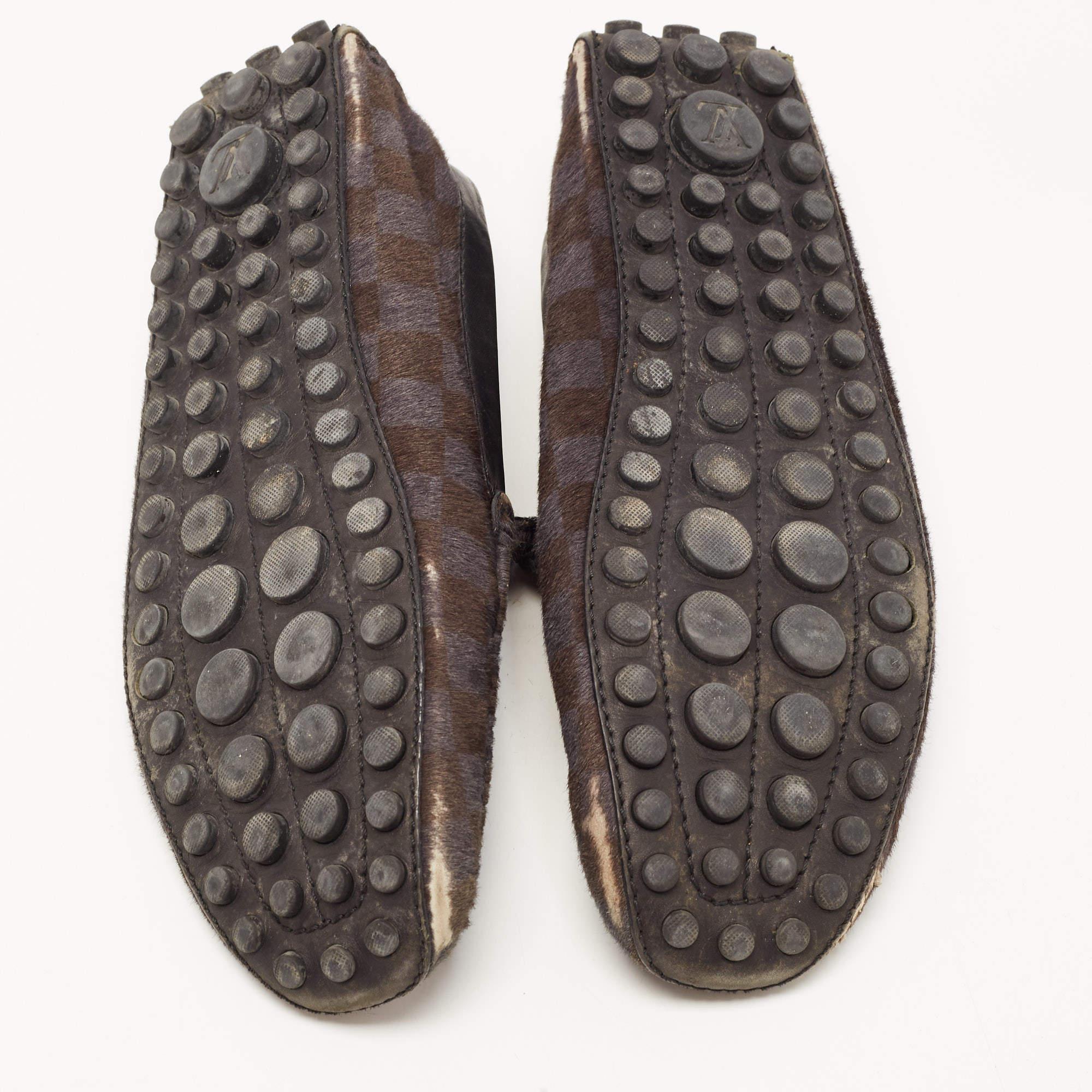 Louis Vuitton Two Tone Calf Hair Slip On Loafers Size 42 For Sale 1