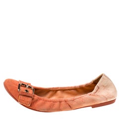 Louis Vuitton ballerines à boucle en denim bicolore taille 37,5