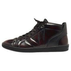 Louis Vuitton Two Tone Leather High Top Sneakers Size 42